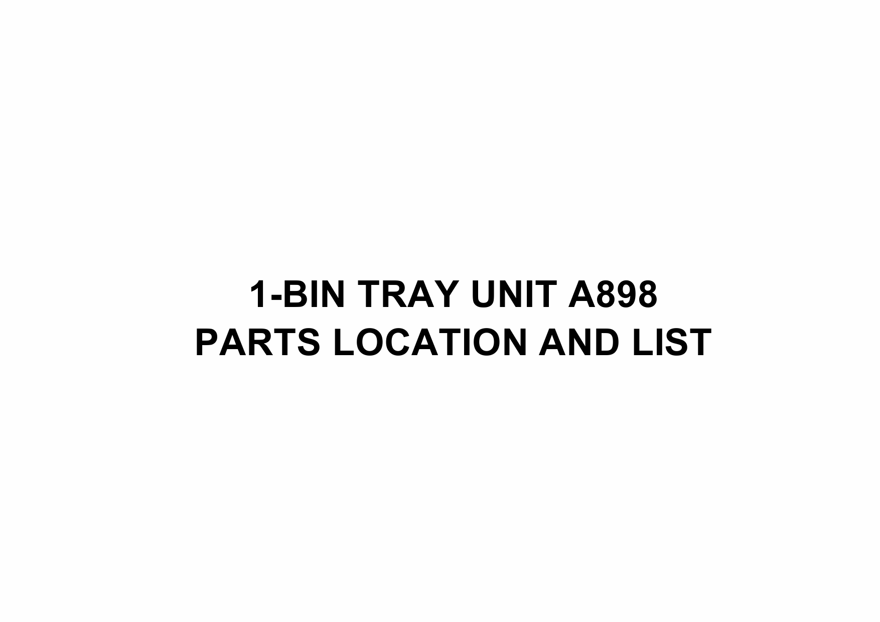 RICOH Options A898 1-BIN-TRAY-UNIT Parts Catalog PDF download-1